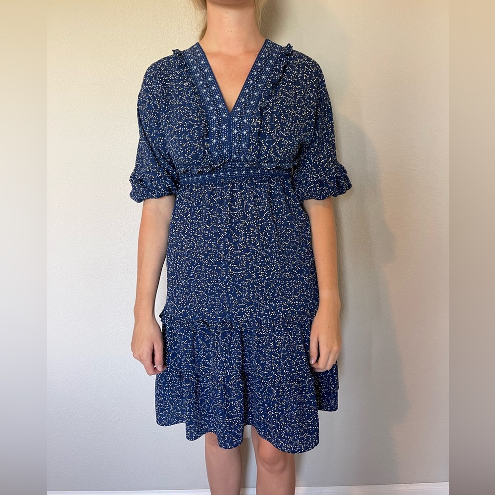 Blue printed dress